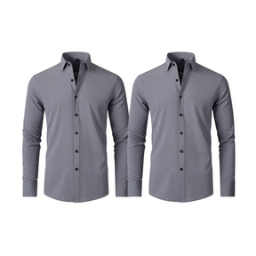 Pague 1 Leve 2 |  Camisa Social Ultra Tech Italian + Brinde Relogio Casual Luxo