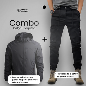 Kit Calça Tática + Jaqueta Impermeável + Brindes