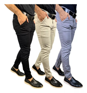COMPRE 1 E LEVE 3 - Calças Sarja Sport Fino Alfaiataria Brim Chino [DIRETO DA FÁBRICA]