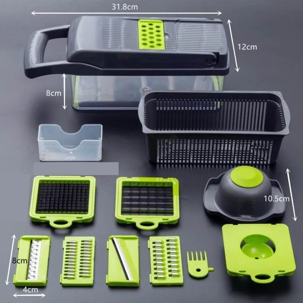 UltraChef™ – Cortador e Fatiador Multifuncional 16 em 1.
