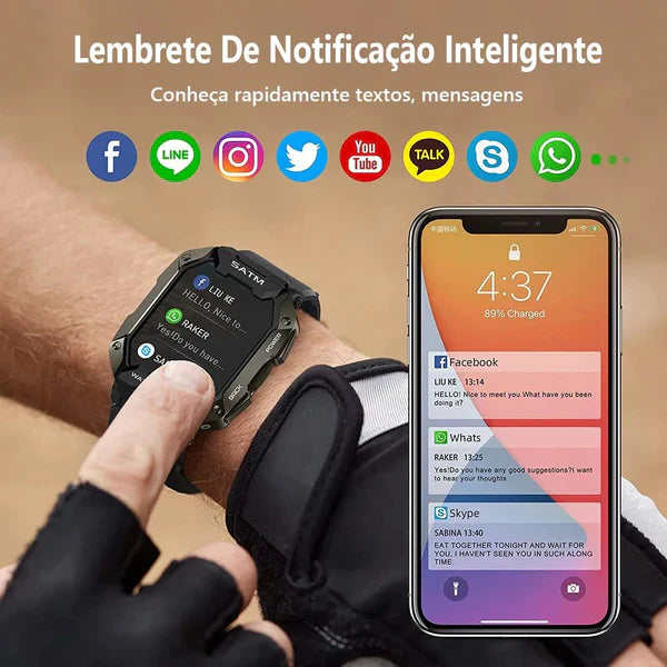 Smartwatch Tático Indestrutível - Lançamento Infinito 50% OFF