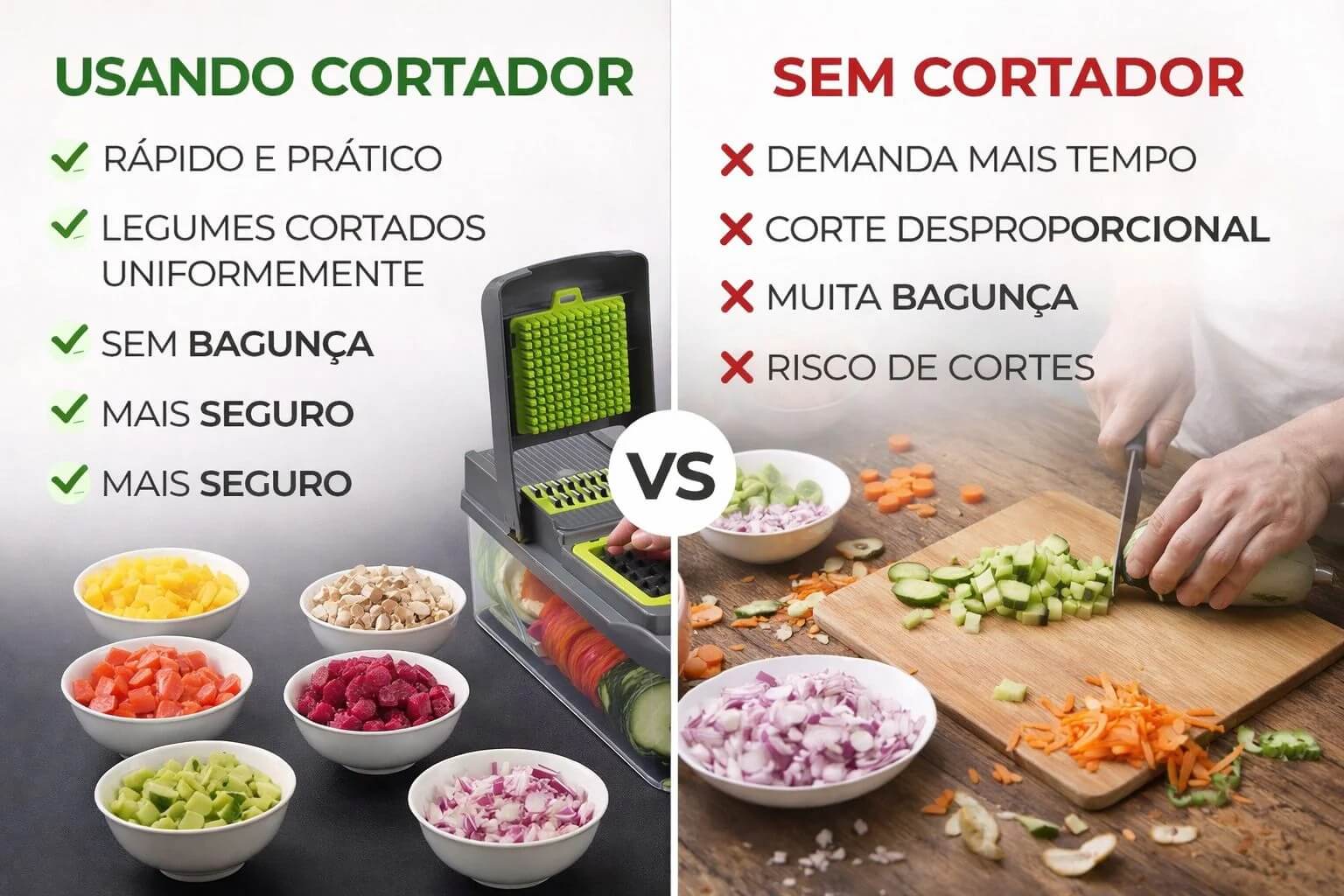 UltraChef™ – Cortador e Fatiador Multifuncional 16 em 1.