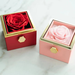 Colar com Caixa Rotativa Surpresa - Rosa Amor Eterno