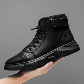 Bota Masculina Italiana Casual de Couro Martin de cano Alto